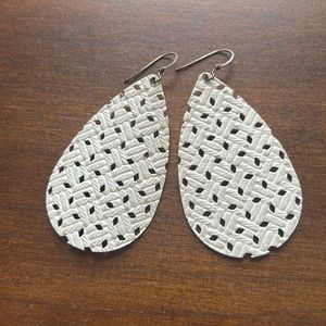 Nickel and suede earrings